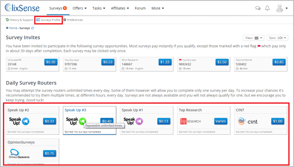 Clixsense surveys