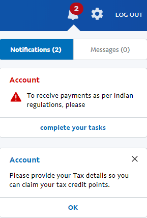 Paypal notification