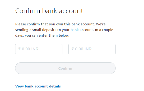 Verify your bank account with Paypal