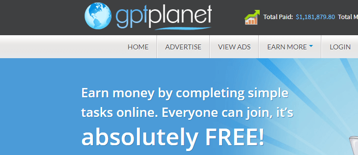 GPTPlanet PTC site - Get paid to Clicking Ads
